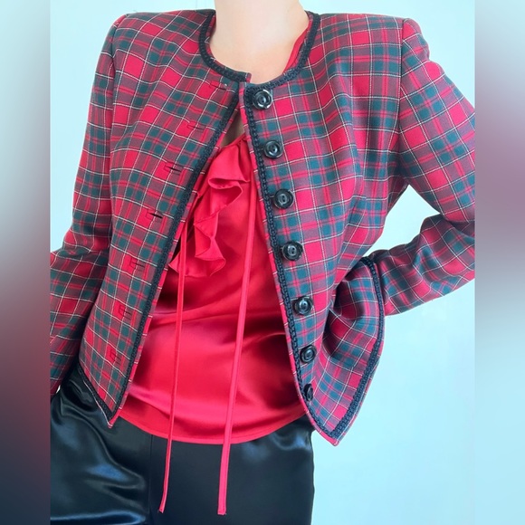 Perfect Vintage Pendleton Check Plaid Short Blazer Jacket - Picture 6 of 9